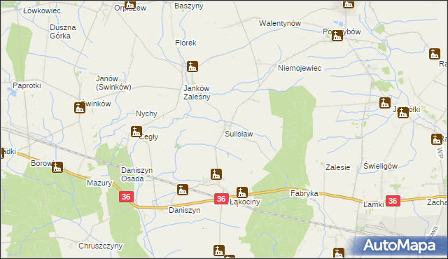 mapa Sulisław gmina Raszków, Sulisław gmina Raszków na mapie Targeo