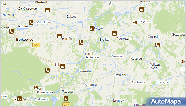 mapa Sulistrowice gmina Chlewiska, Sulistrowice gmina Chlewiska na mapie Targeo