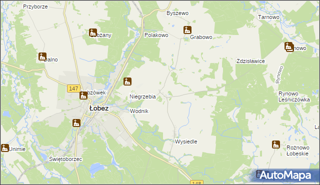 mapa Suliszewice gmina Łobez, Suliszewice gmina Łobez na mapie Targeo