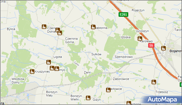 mapa Sułków gmina Góra, Sułków gmina Góra na mapie Targeo