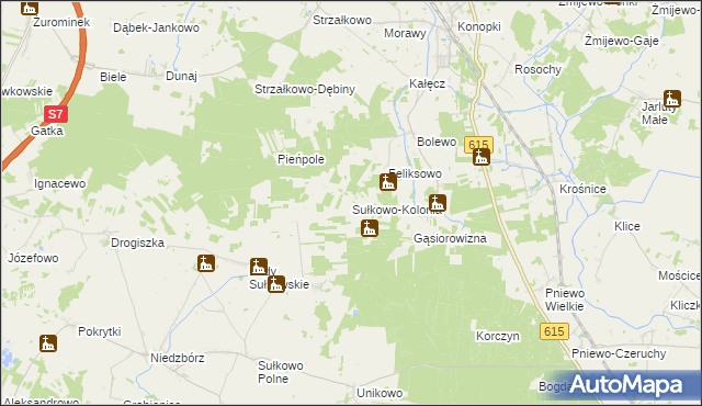 mapa Sułkowo-Kolonia, Sułkowo-Kolonia na mapie Targeo