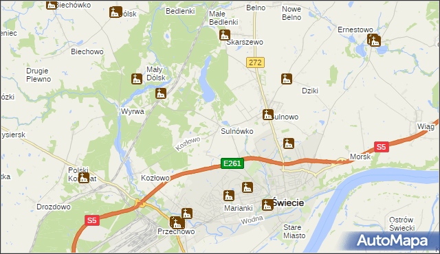 mapa Sulnówko, Sulnówko na mapie Targeo