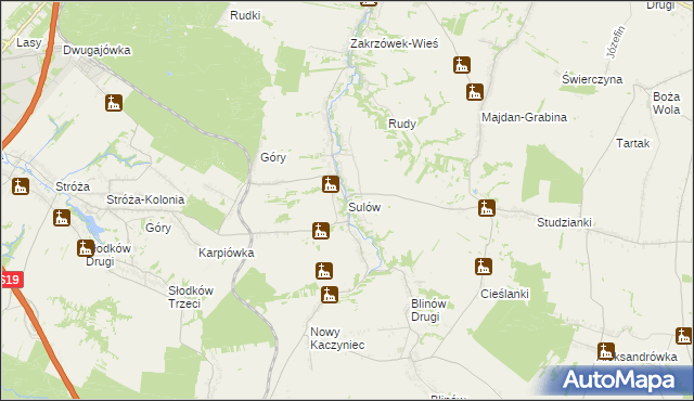 mapa Sulów, Sulów na mapie Targeo