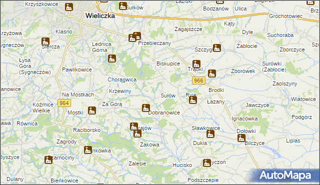 mapa Sułów gmina Biskupice, Sułów gmina Biskupice na mapie Targeo