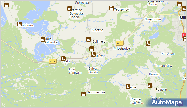 mapa Sułów gmina Milicz, Sułów gmina Milicz na mapie Targeo