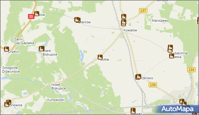 mapa Sułów gmina Rzepin, Sułów gmina Rzepin na mapie Targeo