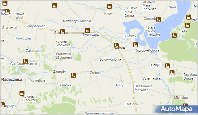 mapa Sułów-Kolonia, Sułów-Kolonia na mapie Targeo