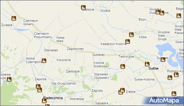 mapa Sułowiec, Sułowiec na mapie Targeo