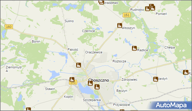 mapa Sułowo gmina Choszczno, Sułowo gmina Choszczno na mapie Targeo