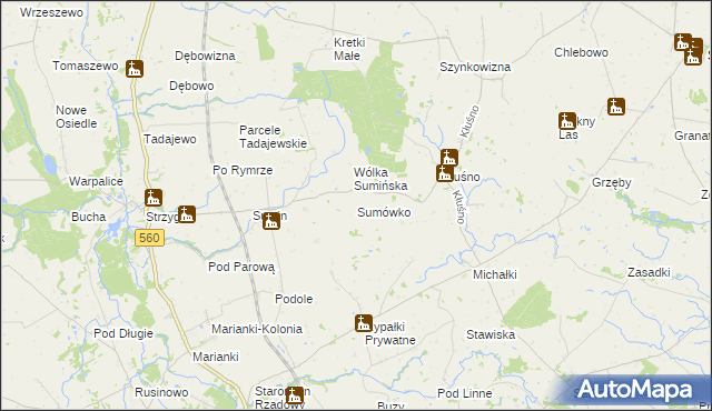 mapa Sumówko gmina Osiek, Sumówko gmina Osiek na mapie Targeo
