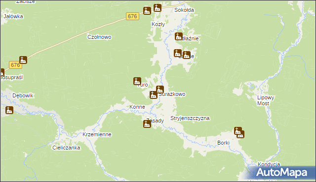 mapa Surażkowo, Surażkowo na mapie Targeo