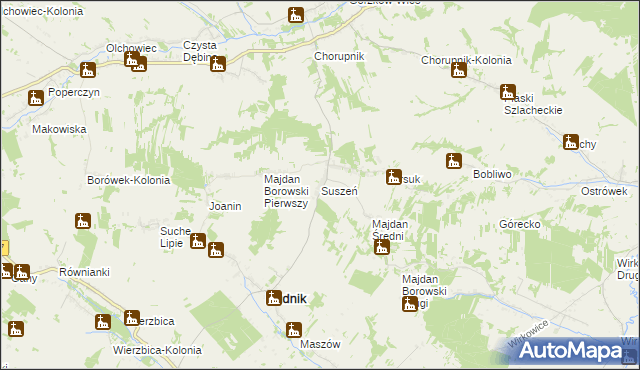 mapa Suszeń, Suszeń na mapie Targeo