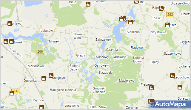 mapa Suszewy, Suszewy na mapie Targeo