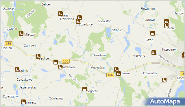 mapa Swadzim gmina Barlinek, Swadzim gmina Barlinek na mapie Targeo