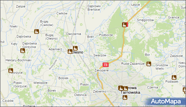 mapa Swarzów, Swarzów na mapie Targeo
