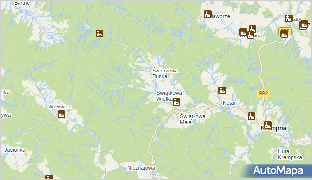 mapa Świątkowa Wielka, Świątkowa Wielka na mapie Targeo