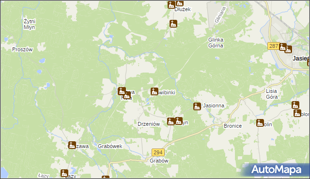mapa Świbinki, Świbinki na mapie Targeo