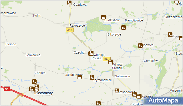 mapa Świdnica Polska, Świdnica Polska na mapie Targeo