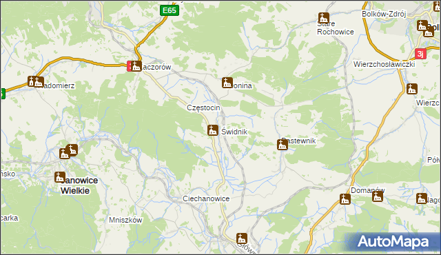 mapa Świdnik gmina Marciszów, Świdnik gmina Marciszów na mapie Targeo