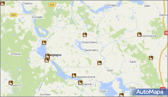 mapa Świdrówko, Świdrówko na mapie Targeo