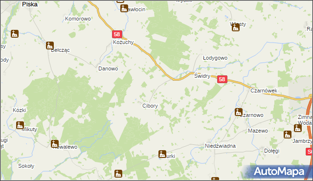 mapa Świdry Kościelne, Świdry Kościelne na mapie Targeo