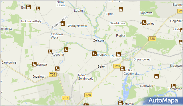 mapa Świdrygały, Świdrygały na mapie Targeo