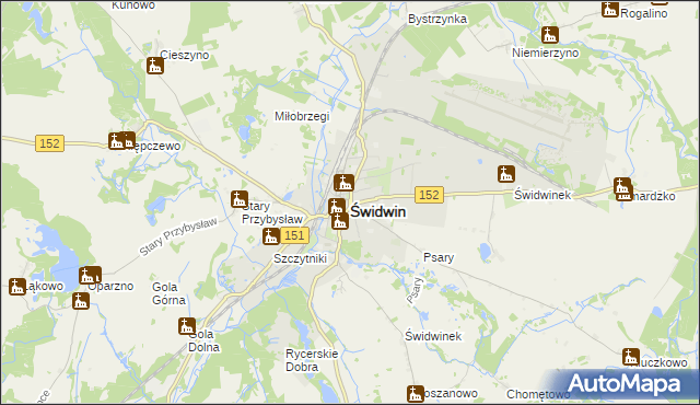 mapa Świdwin, Świdwin na mapie Targeo