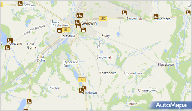 mapa Świdwinek, Świdwinek na mapie Targeo