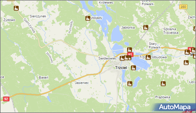 mapa Świdwowiec, Świdwowiec na mapie Targeo