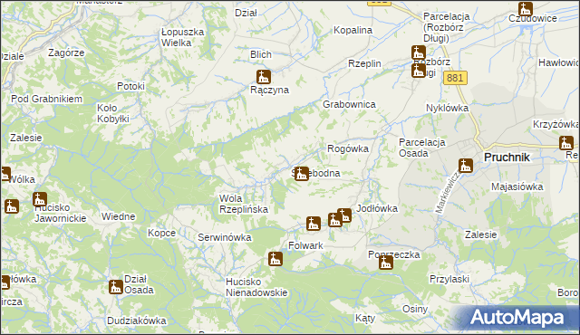 mapa Świebodna, Świebodna na mapie Targeo