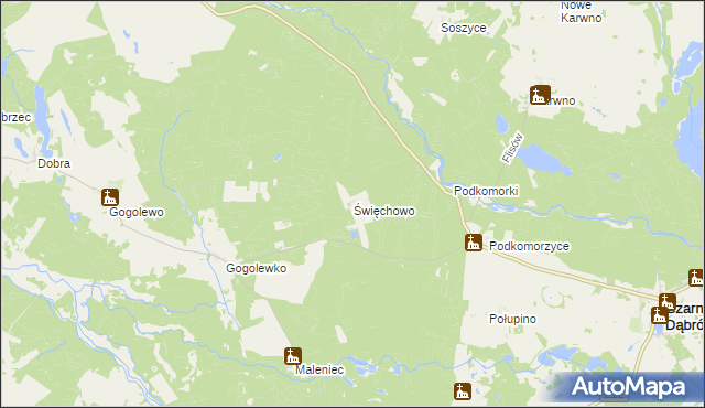 mapa Święchowo, Święchowo na mapie Targeo