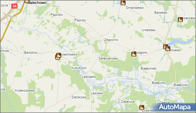 mapa Święcianowo, Święcianowo na mapie Targeo