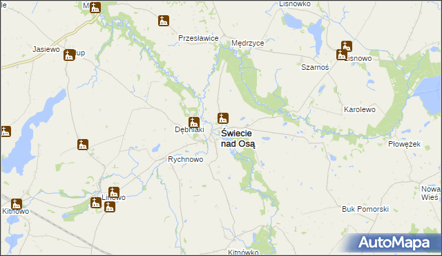 mapa Świecie nad Osą, Świecie nad Osą na mapie Targeo