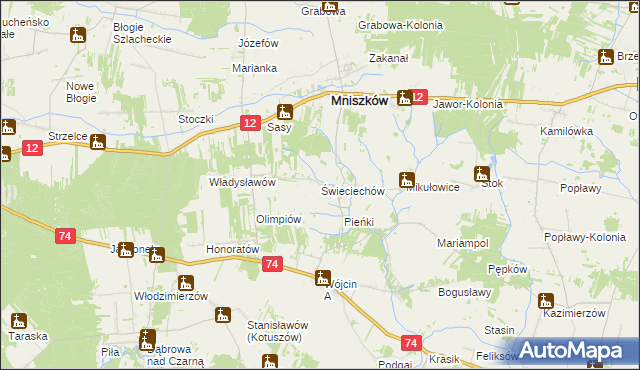 mapa Świeciechów, Świeciechów na mapie Targeo