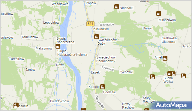 mapa Świeciechów Poduchowny, Świeciechów Poduchowny na mapie Targeo