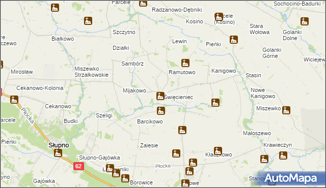 mapa Święcieniec, Święcieniec na mapie Targeo