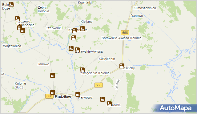 mapa Święcienin, Święcienin na mapie Targeo