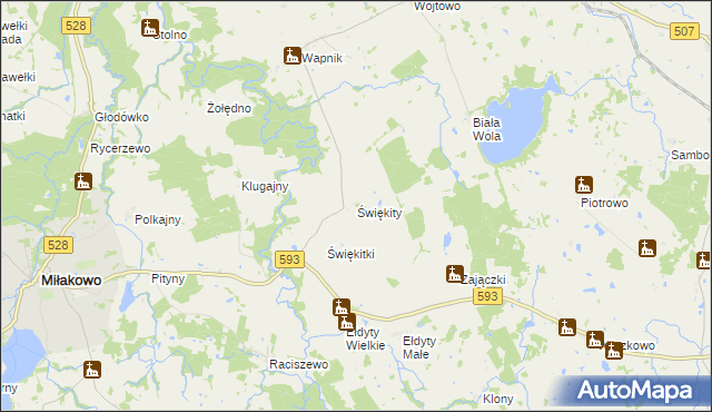 mapa Świękity, Świękity na mapie Targeo