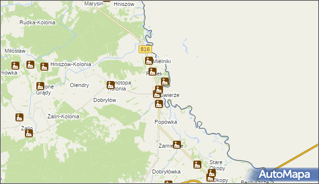 mapa Świerże gmina Dorohusk, Świerże gmina Dorohusk na mapie Targeo