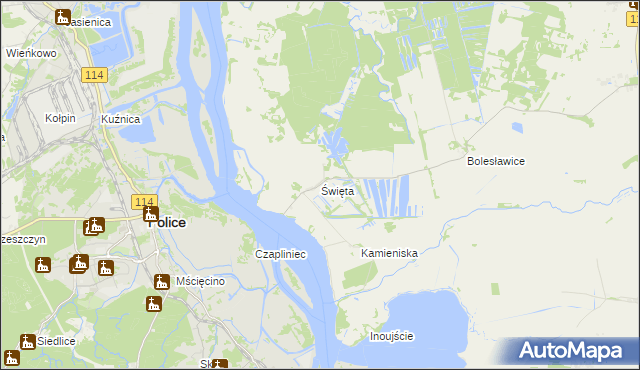 mapa Święta gmina Goleniów, Święta gmina Goleniów na mapie Targeo