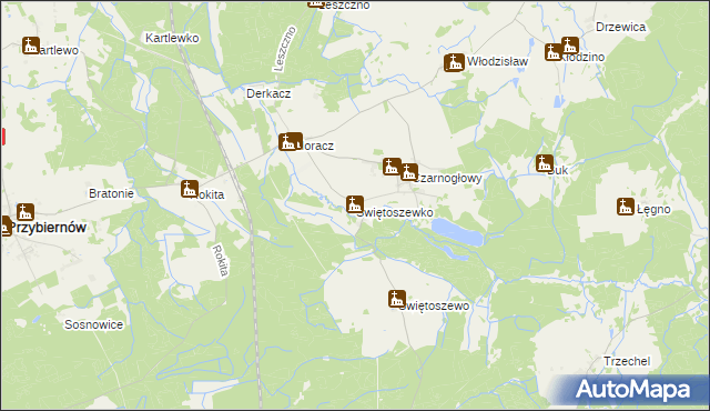 mapa Świętoszewko, Świętoszewko na mapie Targeo