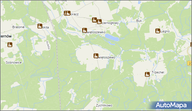 mapa Świętoszewo, Świętoszewo na mapie Targeo