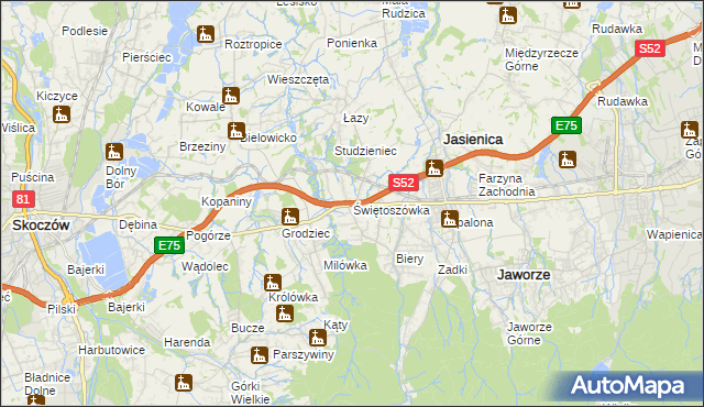 mapa Świętoszówka, Świętoszówka na mapie Targeo