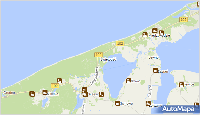 mapa Świętouść, Świętouść na mapie Targeo