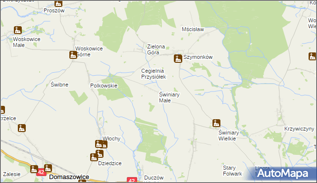 mapa Świniary Małe, Świniary Małe na mapie Targeo