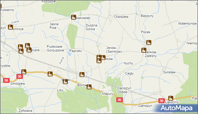 mapa Świnków gmina Krotoszyn, Świnków gmina Krotoszyn na mapie Targeo