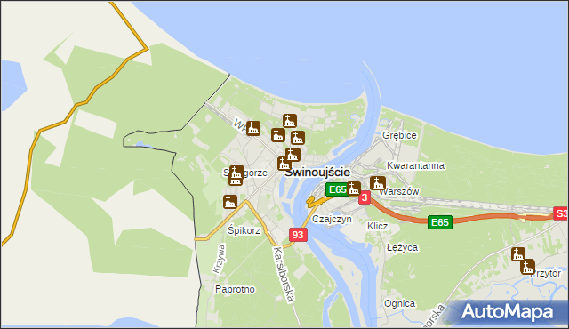 mapa Świnoujście, Świnoujście na mapie Targeo