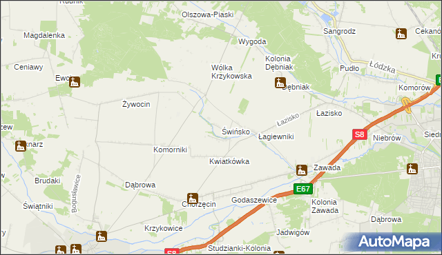 mapa Świńsko, Świńsko na mapie Targeo