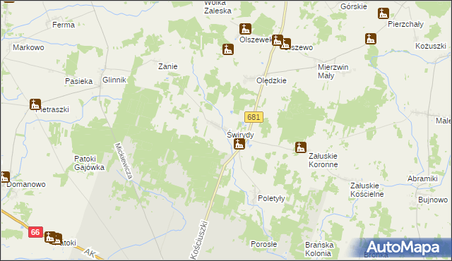 mapa Świrydy, Świrydy na mapie Targeo