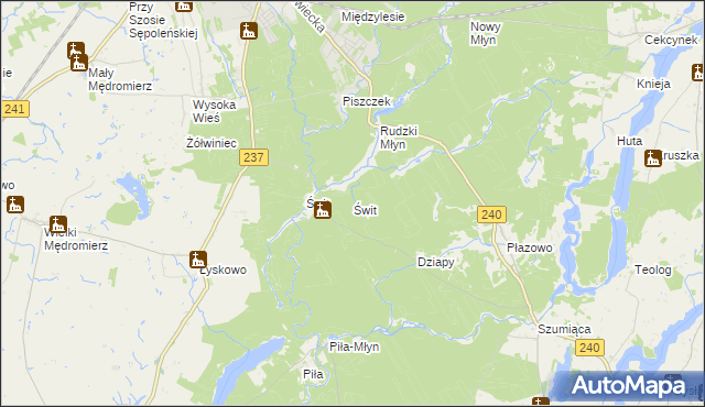 mapa Świt gmina Cekcyn, Świt gmina Cekcyn na mapie Targeo